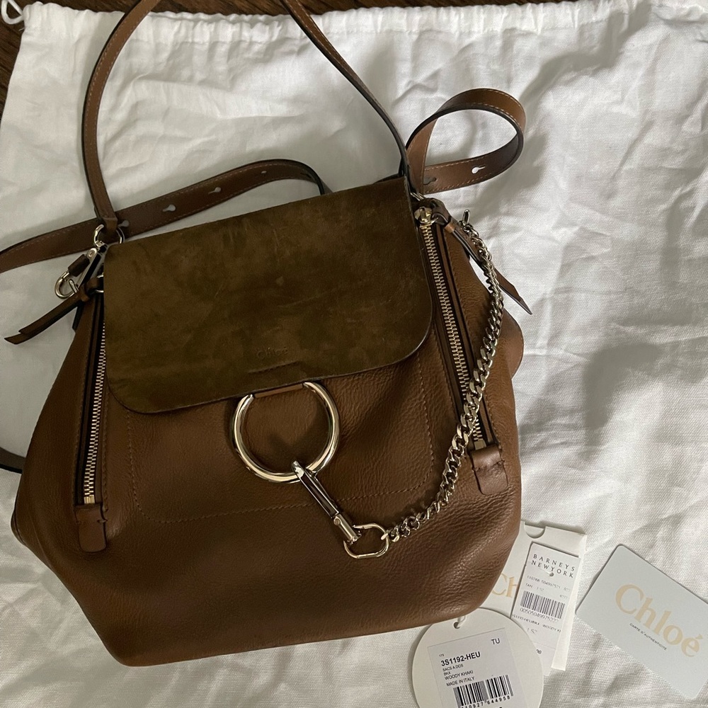 Chloe - Faye  convertible backpack - woody khaki